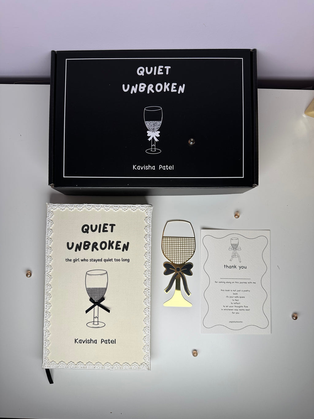 Gift Bundle (Quiet Unbroken Book + Bow Wine Bookmark)