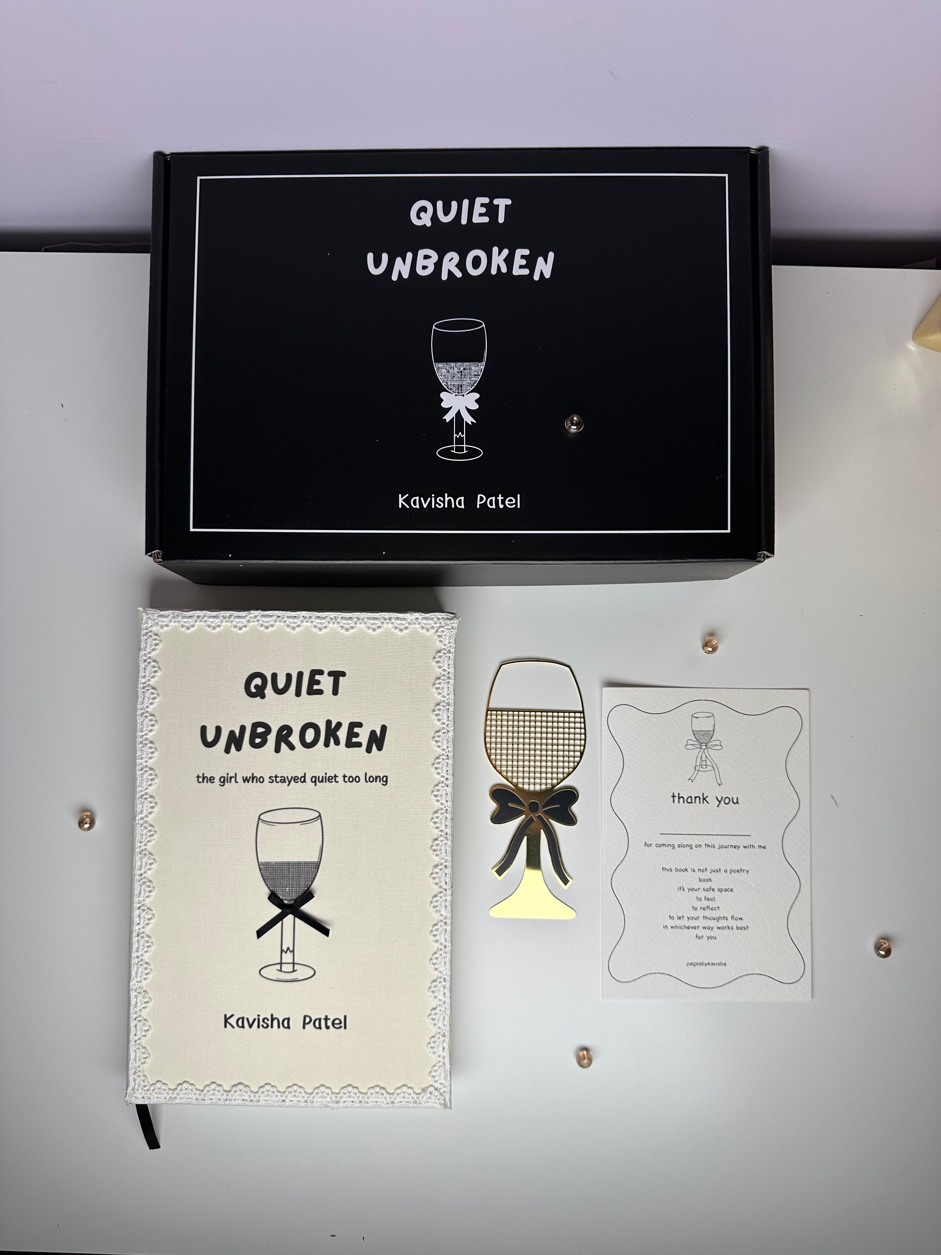 Gift Bundle (Quiet Unbroken Book + Bow Wine Bookmark)